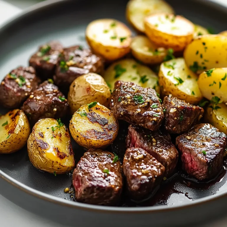 Garlic Butter Steak Bites and Potatoes